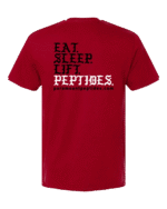 Eat. Sleep. Lift. Peptides. T-Shirt – Red