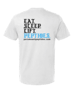Eat. Sleep. Lift. Peptides. T-Shirt – White